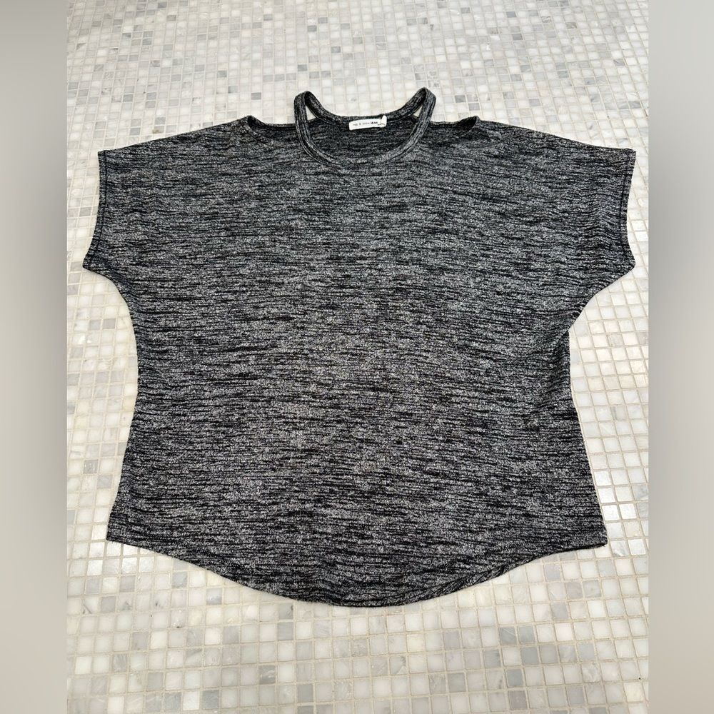 Rag & Bone Jean Spacedye Cut Out Cold Shoulder Shirt